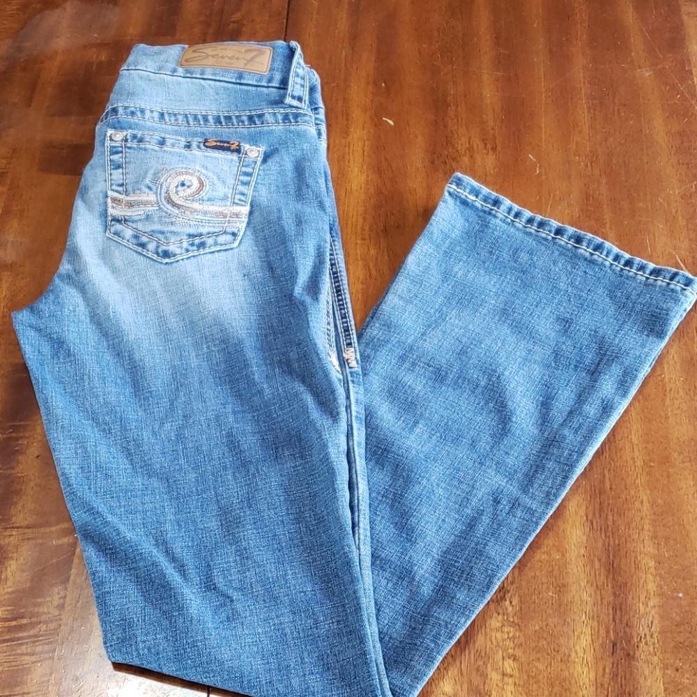 Seven 7 Bootcut 4 Jeans Sequins Med Wash 4 x 31"